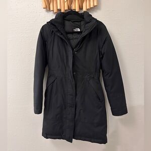 The North Face Artic Parka Black Faux Fur Jacket Size XS